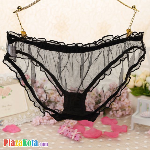 P556 - Celana Dalam Panties Hipster Hitam Transparan - Photo 2