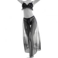 B315 - Bikini Bra Set Hitam Transparan, Crotchless, Rok Panjang