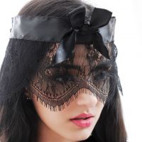 A036 - Mask Topeng Penutup Mata Hitam Transparan, Pita, Ikat Belakang