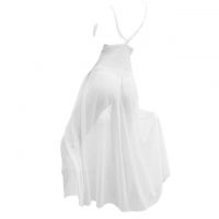 L1125 - Lingerie Long Gown Putih Transparan, Bunga-Bunga - 2