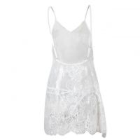 L1127 - Lingerie Nightgown Putih Transparan, Bunga-Bunga - Thumbnail 2