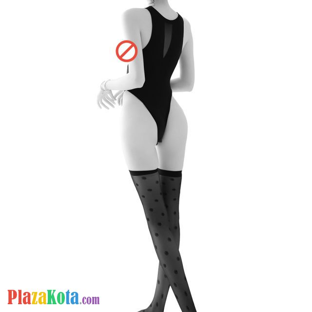 BS200 - Bodystocking Half Body Hitam Transparan Open Cup Stocking - Photo 2