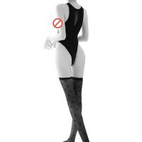 BS200 - Bodystocking Half Body Hitam Transparan Open Cup Stocking - Thumbnail 2