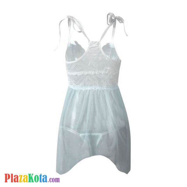L1157 - Lingerie Nightgown Biru Transparan, Atasan Putih - Photo 2