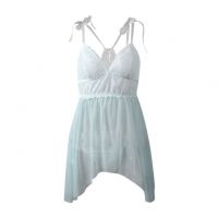L1157 - Lingerie Nightgown Biru Transparan, Atasan Putih - Thumbnail 1