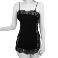 L1160 - Lingerie Chemise Hitam Renda