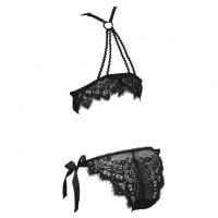 B325 - Bikini Bra Set Halterneck Hitam, Panties Ikat Samping - Thumbnail 2