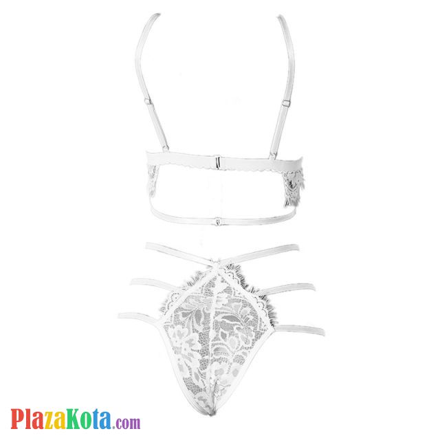 B327 - Bra Set Bralette Putih Transparan Celana Dalam - Photo 2