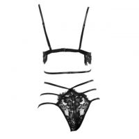 B328 - Bra Set Bralette Hitam Transparan Celana Dalam - Thumbnail 2