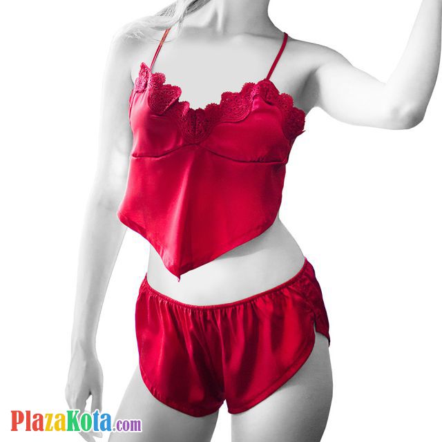 L1206 - Baju Tidur Lingerie Babydoll Mini Dress Tali Silang Chinese Dudou Merah Celana Panties Boyshort - Photo 1