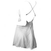 L1213 - Baju Tidur Lingerie Nightgown Sleepwear Midi Dress Tali Silang Putih Transparan - 2