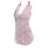 L1218 - Lingerie Costume Cheongsam Chinese Pink Transparan