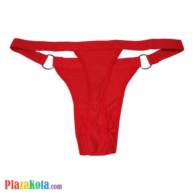 GP070 - Celana Dalam G-String Pria Merah, List Hitam Transparan - Photo 2