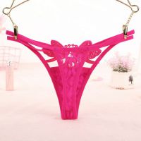 GS287 - Celana Dalam G-String Wanita Kupu-Kupu Bunga Magenta Transparan Tali 2 - 2