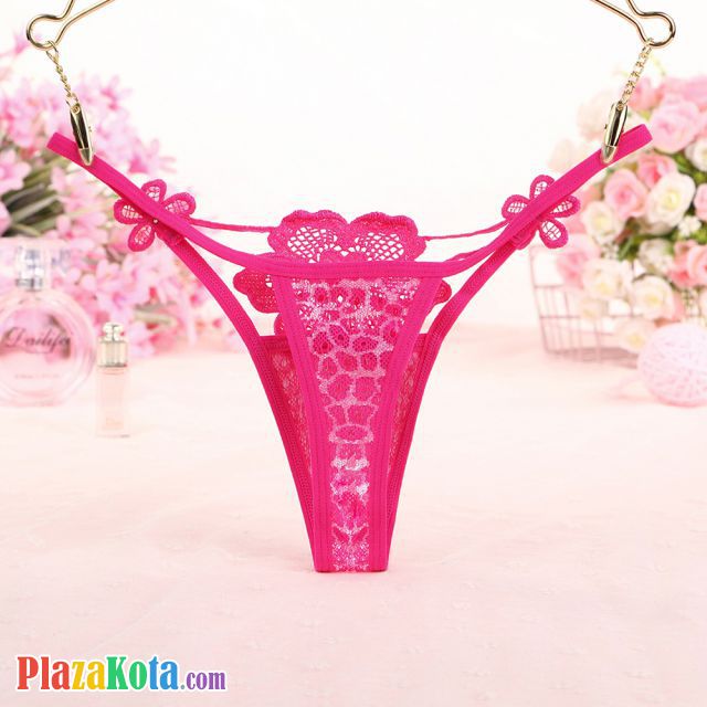 GS299 - Celana Dalam G-String Wanita Bunga Magenta Transparan - Photo 2