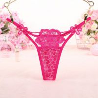 GS299 - Celana Dalam G-String Wanita Bunga Magenta Transparan