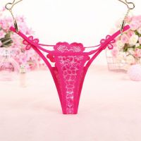 GS299 - Celana Dalam G-String Wanita Bunga Magenta Transparan - 2