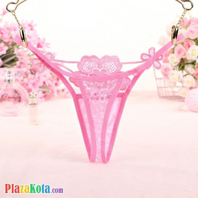 GS300 - Celana Dalam G-String Wanita Bunga Pink Transparan - Photo 2