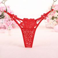 GS301 - Celana Dalam G-String Wanita Bunga Merah Transparan