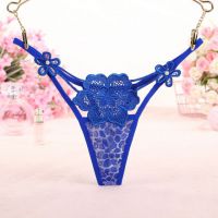 GS302 - Celana Dalam G-String Wanita Bunga Biru Transparan