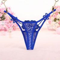 GS302 - Celana Dalam G-String Wanita Bunga Biru Transparan - Thumbnail 2