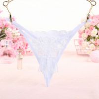 GS310 - Celana Dalam G-String Wanita Putih Transparan Rumbai - Thumbnail 2