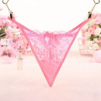 GS311 - Celana Dalam G-String Wanita Pink Transparan Rumbai - Thumbnail 1