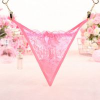 GS311 - Celana Dalam G-String Wanita Pink Transparan Rumbai