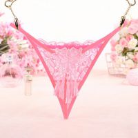 GS311 - Celana Dalam G-String Wanita Pink Transparan Rumbai - Thumbnail 2