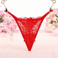 GS312 - Celana Dalam G-String Wanita Merah Transparan Rumbai - Thumbnail 2