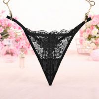 GS314 - Celana Dalam G-String Wanita Hitam Transparan Rumbai - Thumbnail 2