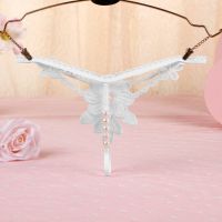 GS316 - Celana Dalam G-String Mutiara T-Back Bunga Putih - 2