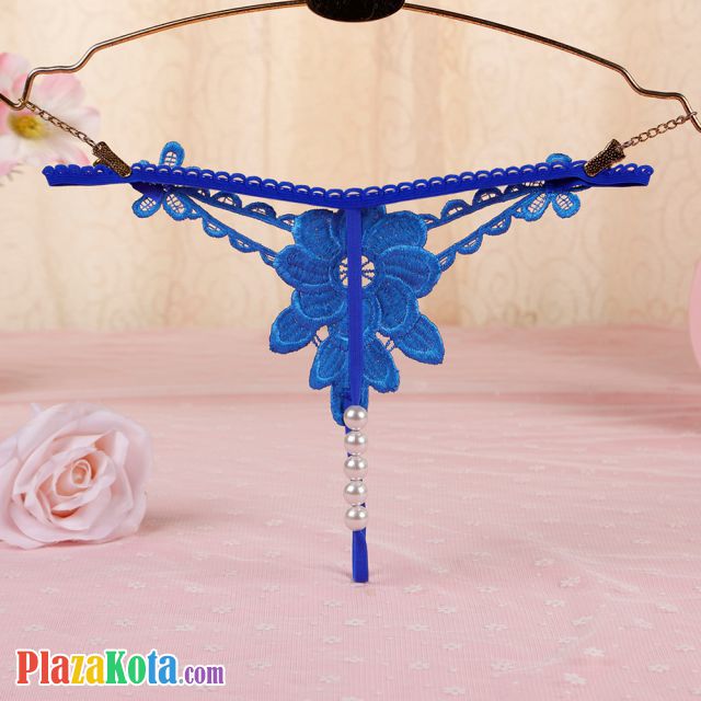 GS319 - Celana Dalam G-String Mutiara T-Back Bunga Biru - Photo 2