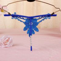 GS319 - Celana Dalam G-String Mutiara T-Back Bunga Biru - Thumbnail 2