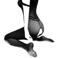 BS206 - Bodystocking Full Body Hitam Transparan Crotchless - 2