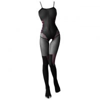 BS208 - Bodystocking Full Body Hitam Transparan Model Teddy, Crotchless