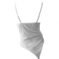 L1231 - Baju Tidur Lingerie Teddy Bodysuit Dress Putih Transparan - Thumbnail 2