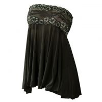 L1234 - Baju Tidur Lingerie Babydoll Mini Dress Kemben Coklat Transparan - Thumbnail 1