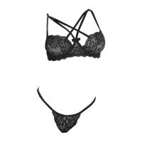 B339 - Bra Set Underwire Kawat Hitam Transparan Celana Dalam