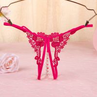 GS321 - Celana Dalam G-String Mutiara T-Back Crotchless Magenta - Thumbnail 2