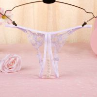 GS322 - Celana Dalam G-String Mutiara T-Back Crotchless Putih - Thumbnail 2