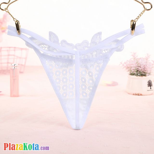 GS328 - Celana Dalam G-String Wanita T-Back Tali 2 Putih - Photo 2