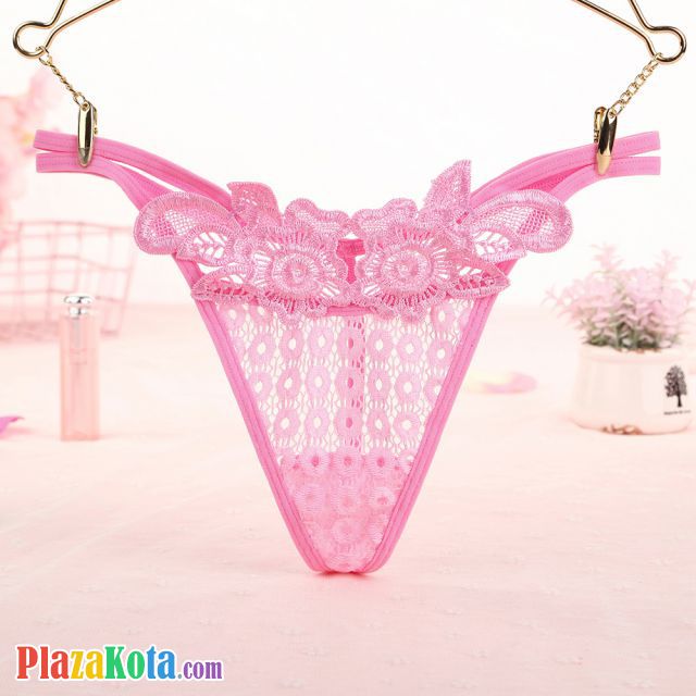 GS329 - Celana Dalam G-String Wanita T-Back Tali 2 Pink - Photo 1