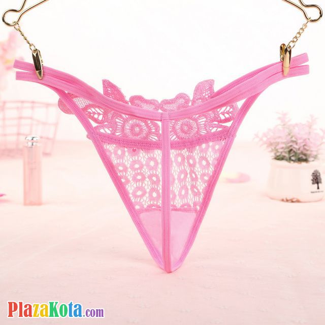 GS329 - Celana Dalam G-String Wanita T-Back Tali 2 Pink - Photo 2