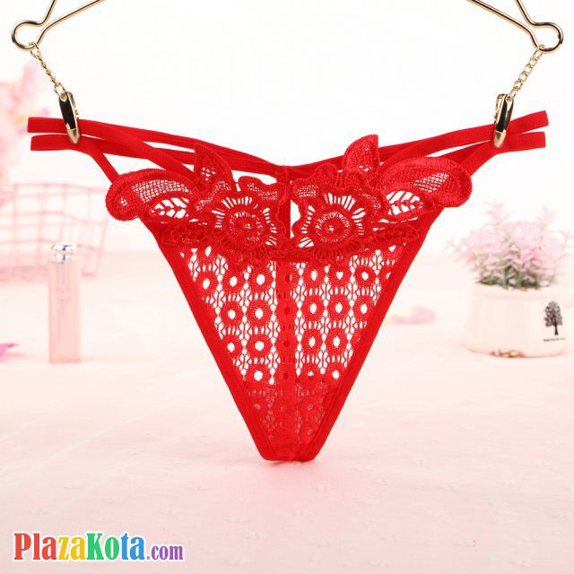 GS330 - Celana Dalam G-String Wanita T-Back Tali 2 Merah - Photo 1