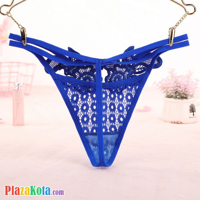 GS331 - Celana Dalam G-String Wanita T-Back Tali 2 Biru - Photo 2