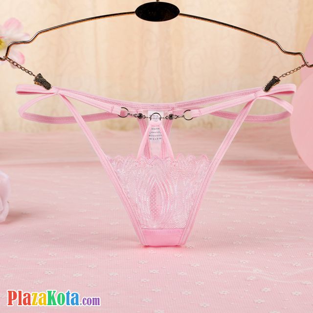 GS341 - Celana Dalam G-String Wanita Tali 2 Pink - Photo 1