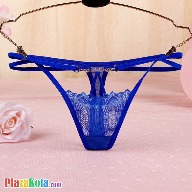 GS343 - Celana Dalam G-String Wanita Tali 2 Biru - Photo 1