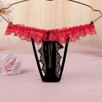 GS350 - Celana Dalam G-String Mutiara Hitam Karet Peach - Thumbnail 2