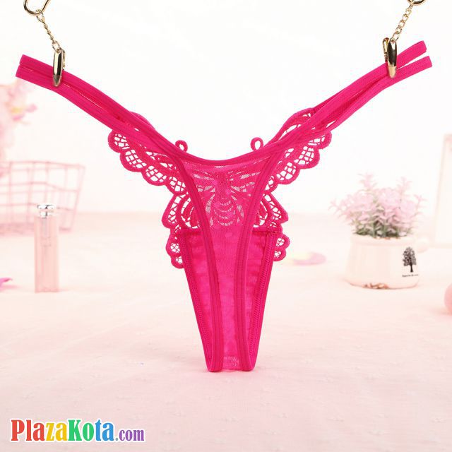 GS351 - Celana Dalam G-String Wanita Kupu-Kupu Tali 2 Magenta - Photo 2